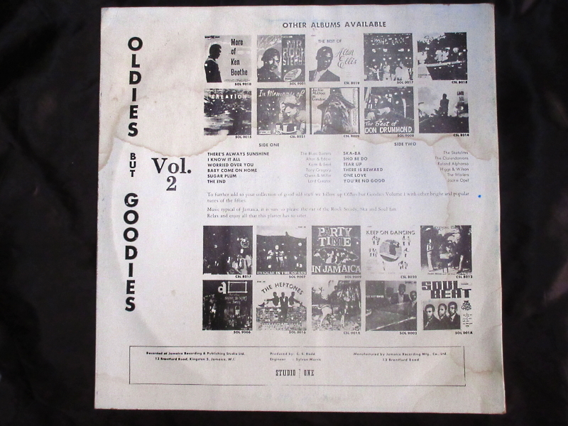 ◆Reggae レゲエ Oldies But Goodies Vol. 2 スカ ロックステディ Ska Rock steady ROOTS SOUL Studio One Various レコードLP アルバム_画像2