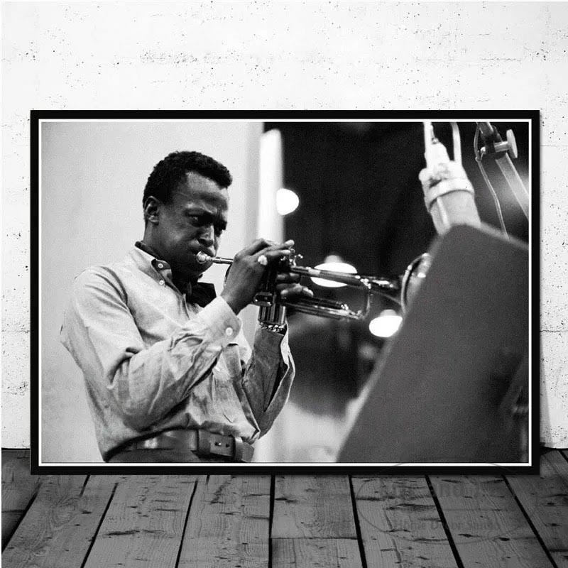 マイルズ デイビス 大 ポスター 70x50cm グッズ ジャズ トランペット デイヴィス 雑貨 フォト アート 大判 アメリカ Miles Davis 2_画像1