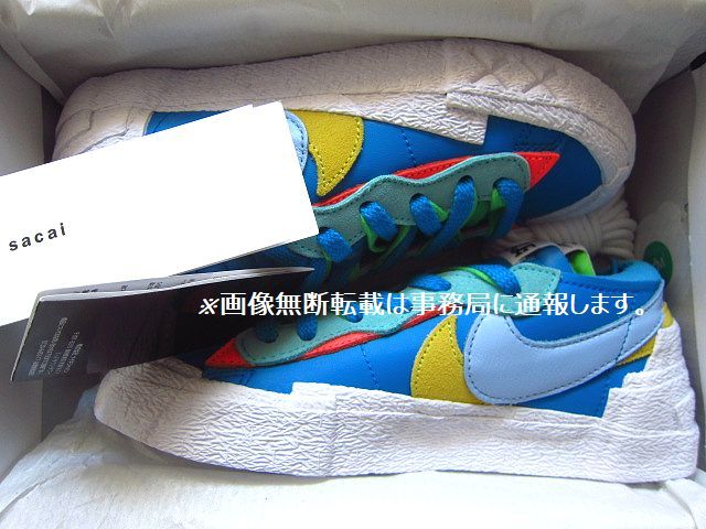 新品 NIKE sacai KAWS ナイキ サカイ カウズ☆BLAZER LOW ブレザー ロー スニーカー/サイズ23.5㎝ BLUECAP-WHITE _画像1