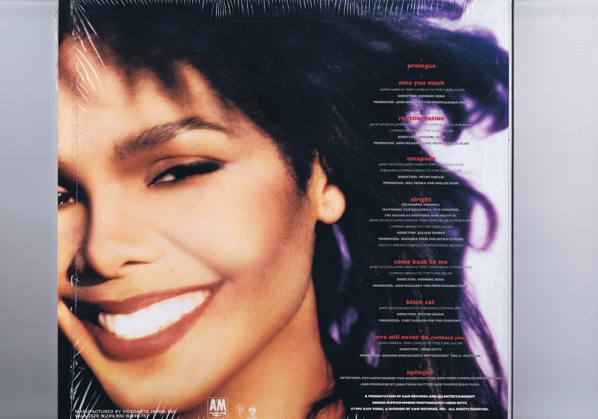  shrink attaching domestic record Laserdisc Janet Jackson The Rhythm Nation Compilation Janet * Jackson insert attaching VALA-3526