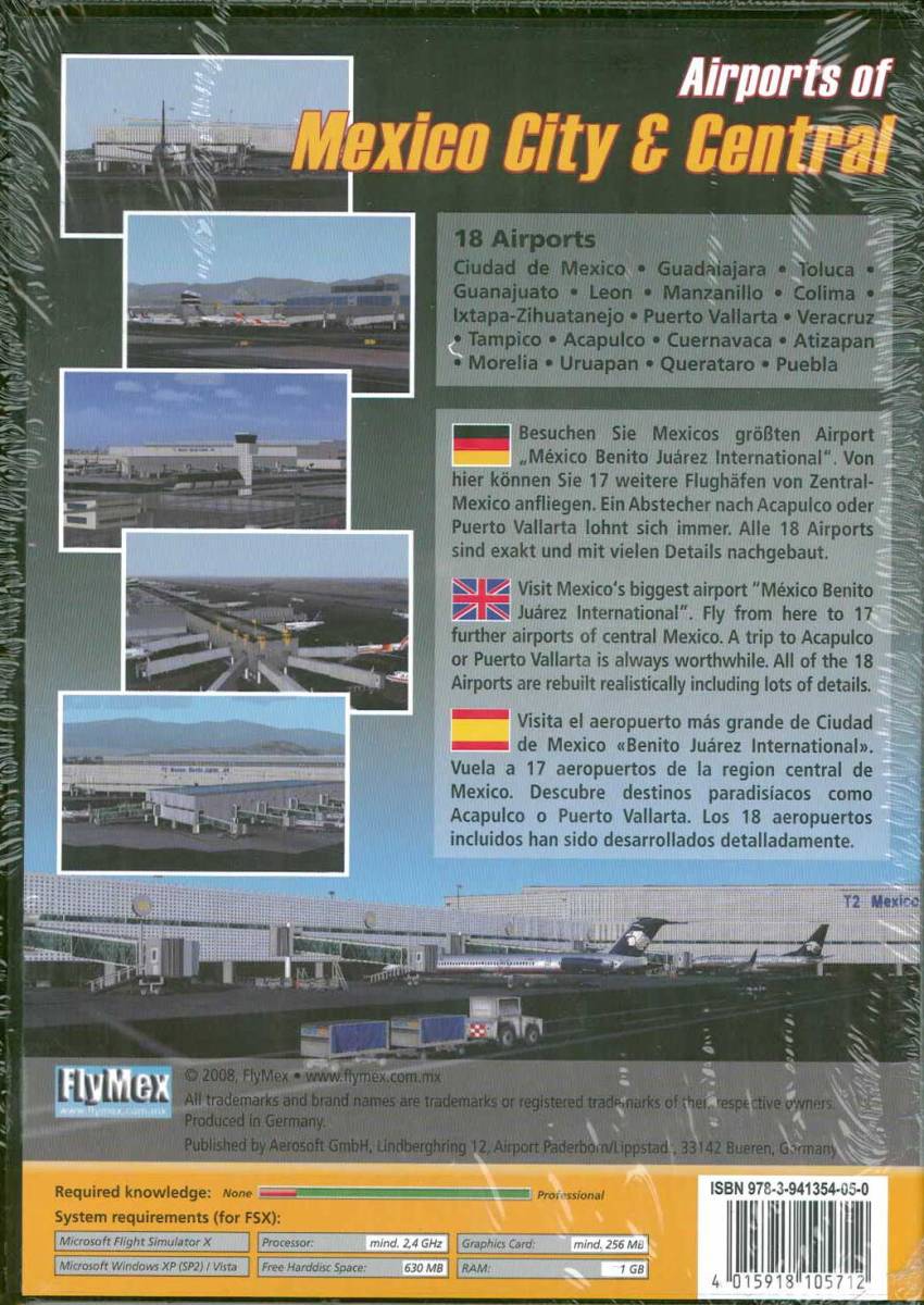 新品 Airports of Mexico City & Central (FSX/FS2004) メキシコ 18空港 アドオンソフト