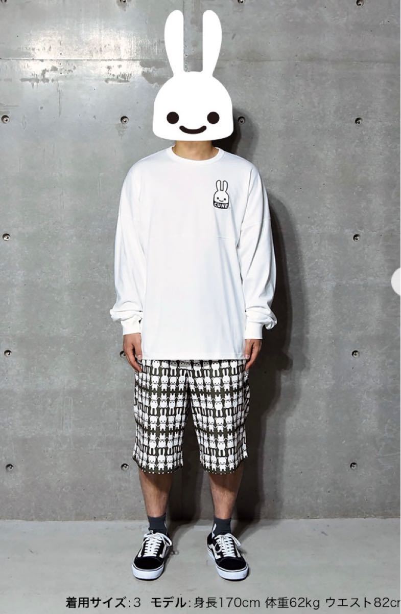 CUNE キューン 3 ロンt ウサギいっぱいラインカットソー ロゴ CUNE キューン 3 ロンt ウサギいっぱいラインカットソー ロゴ