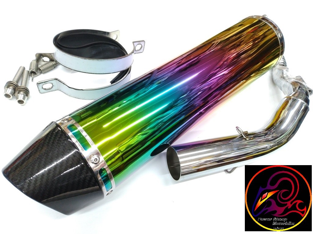 SYM　FIGHTER 150 ファイター150 用 ステンレス コンビネーション マフラー パーツ 台湾製品 Rainbow Titanium_画像3