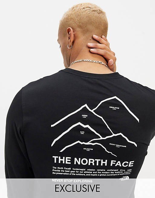 THE NORTH FACE ノースフェイス　長袖　ロンT ロング tシャツ 黒 ブラック ピークス Peaks 海外Sサイズ