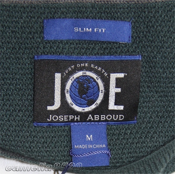 JOSEPH ABBOUD ジョセフ アブード クルーネック グリーン ニット セーター 毛混 サイズ L 未使用 展示品 AB2949_画像3