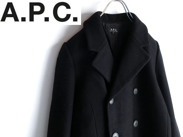 A.P.C. A.P.C. soft шерсть melt n двойной пальто 36 чёрный черный Roo любитель производства внутренний стандартный товар 