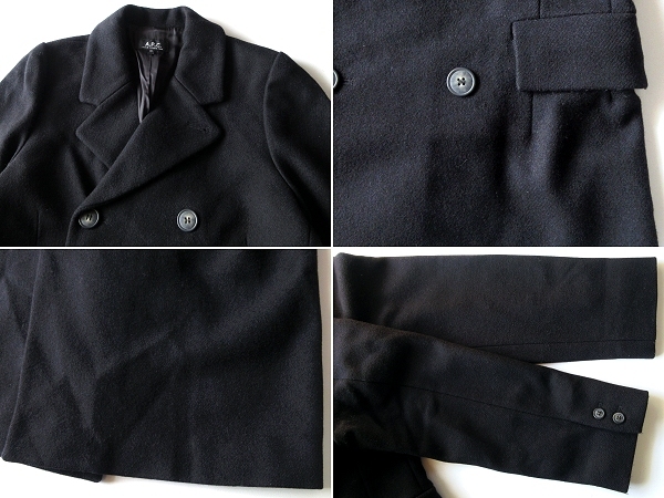 A.P.C. A.P.C. soft шерсть melt n двойной пальто 36 чёрный черный Roo любитель производства внутренний стандартный товар 