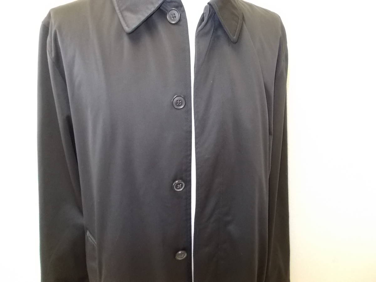 a207◆ZARA MAN コート◆Mサイズ 黒色ブラック ステンカラー風 薄手生地 ポリエステル地風 ザラマンコート ビジネスでも 3K_画像4