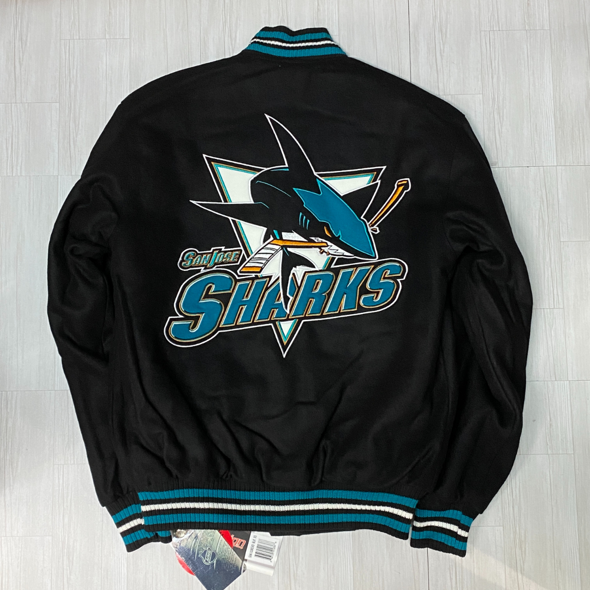 USA限定 【XS】 JHデザイン NHL サンノゼ シャークス San Jose Sharks リバーシブル スタジャン アイスホッケー 公式ライセンス商品