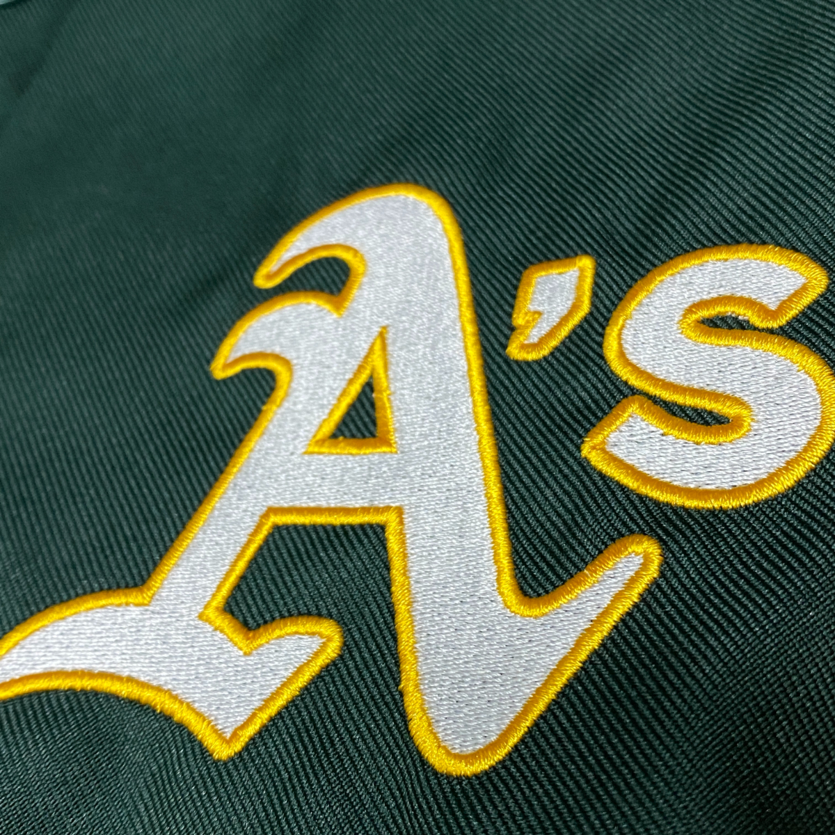 USA正規品 【L】 JHデザイン MLB オークランド アスレチックス As Athletics メジャーリーグ スタジアムジャンパー スタジャン 緑 黄色_画像2