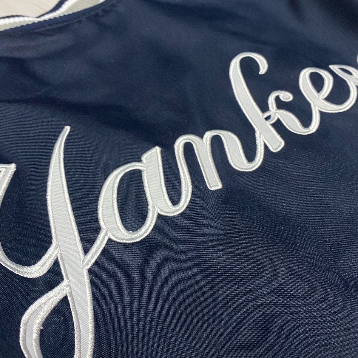 USA正規品 【L】 JHデザイン MLB ニューヨーク ヤンキース NY Yankees メジャーリーグ スタジャン 紺 ピンストライプ スタジアムジャンパー_画像6