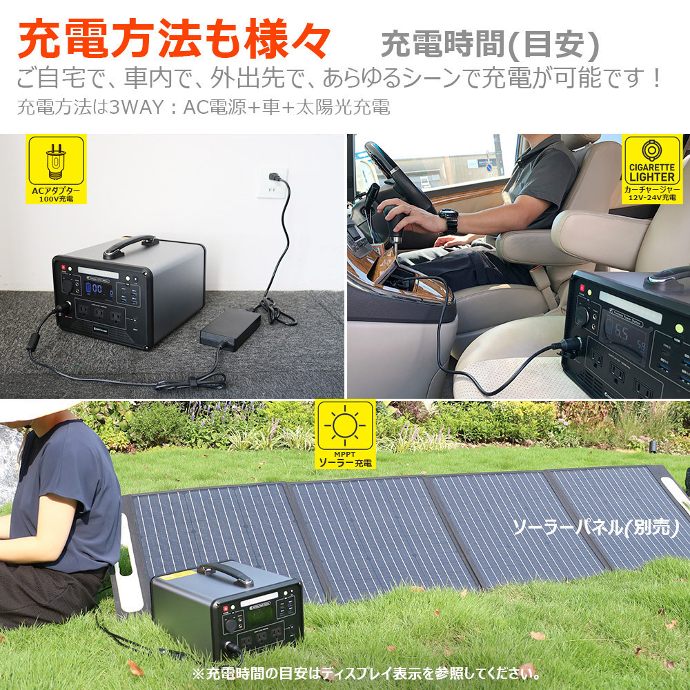 ポータブル電源 大容量 蓄電池 1280Wh/100Ah リチウム 台風 純正弦波 AC/DC/USB出力 アウトドア 車中泊 キャンプ 防災グッズ SPI-1280P_画像9