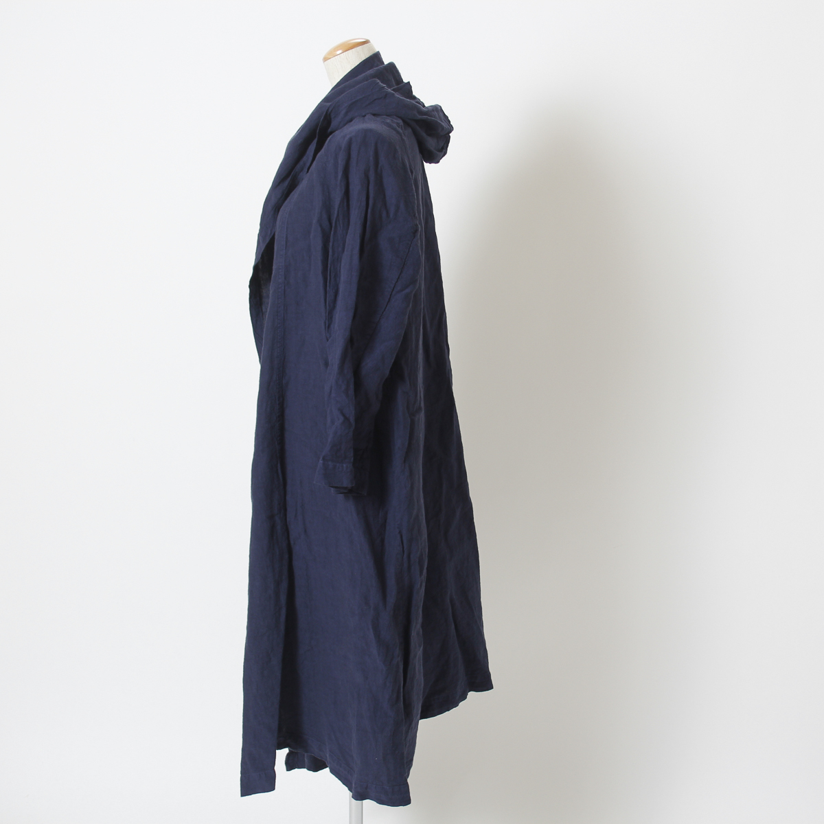 nest Robe ネストローブ アウター リネンローブ コート フード付 藍色 麻100%