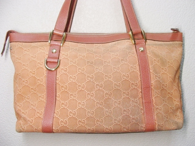 GUCCI グッチ シマ ライン スエード レザー GG 柄 型押し ショルダー