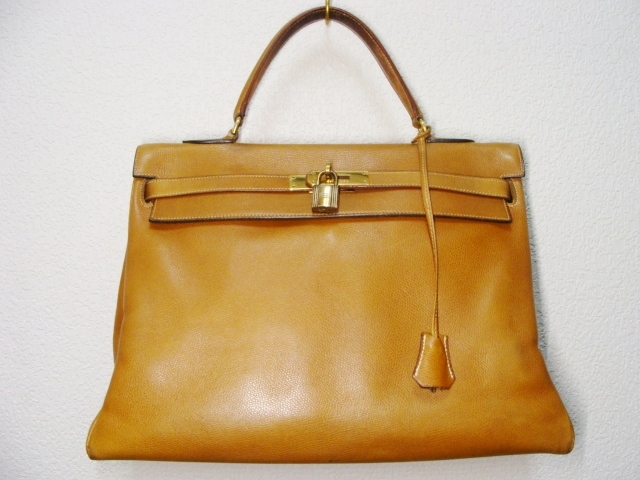 2022超人気 ゴールド 金 革 皮 レザー エプソン クシュベル 35 ケリー ◇ エルメス HERMES 金具 〇H 刻印 鞄 バッグ ハンド 内縫い ケリー35
