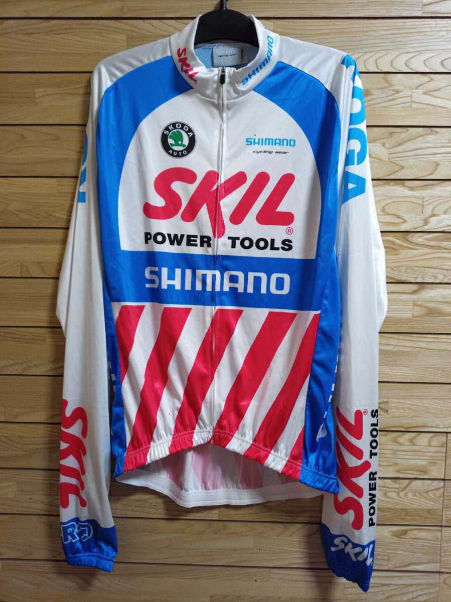 素晴らしい価格 支給品　ロングサイクルジャージ　Skil 自転車　ロードバイク Shimano　スキルシマノ　M　長袖 Lサイズ