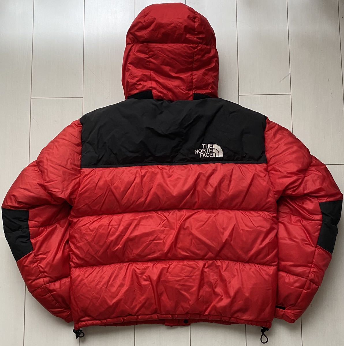 送料無料 美品 90s THE NORTH FACE NUPTSE SUMMIT ダウン ジャケット パーカー ノースフェイス ヌプシ サミット  GORE TEX DRYLOFT 赤 黒 M