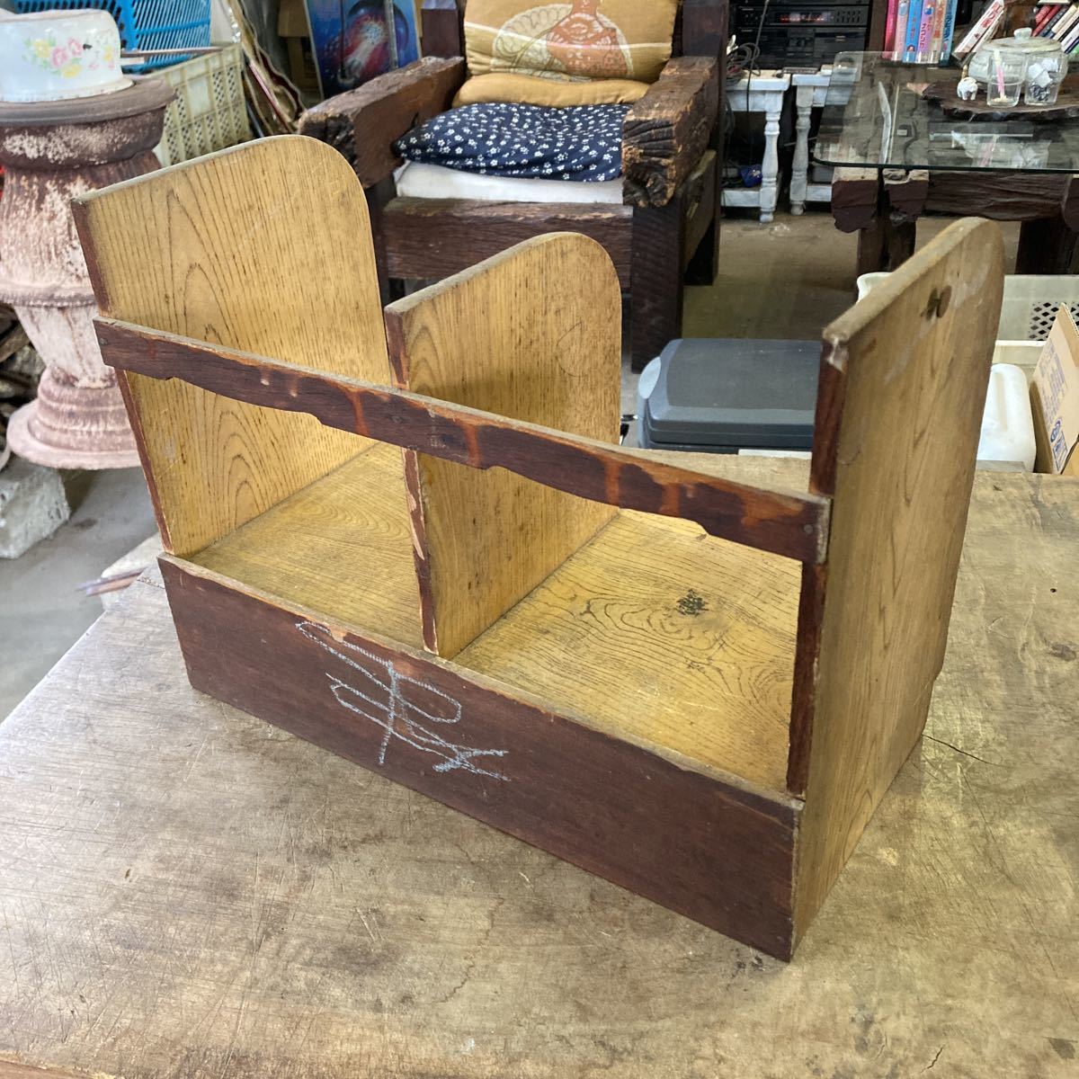 昭和レトロ 木製 ブックスタンド 本棚 本立て ヴィンテージ 古道具