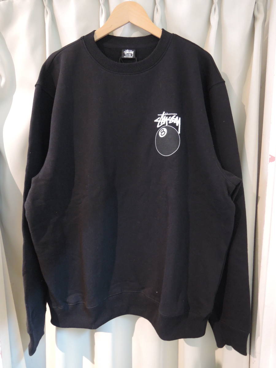 STUSSY ステューシー 8 Ball Crew ブラック XLサイズ 最新 STUSSY ステューシー 8 Ball Crew ブラック XLサイズ 最新