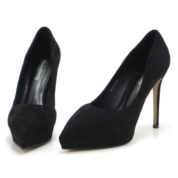  new goods large size pumps black 27cm 131406-44 suede style front thickness bottom storm high heel 