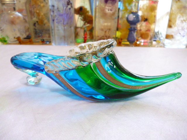 β Venetian glass ベネチアングラス 靴 置物 オブジェ β ハイヒール