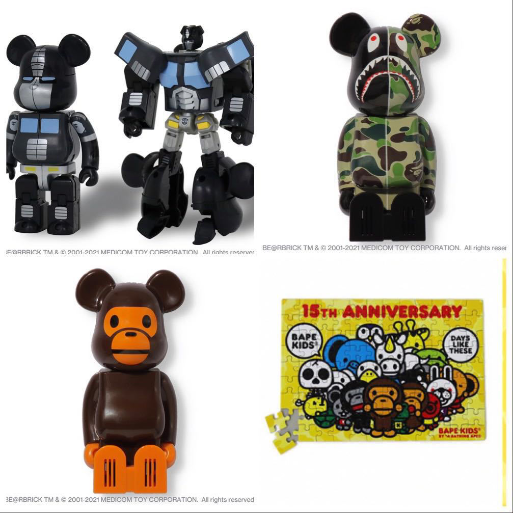 パズル付き A BATHING APE BE@RBRICK TRANSFORMERS 200% CLEVERIN