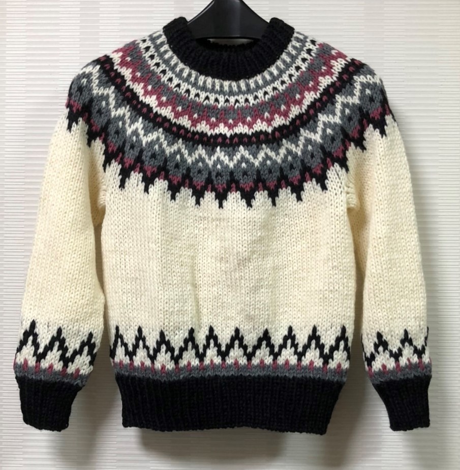 新品 手編みランド♪ レディース ノルディック ロピセーター(S) 123-