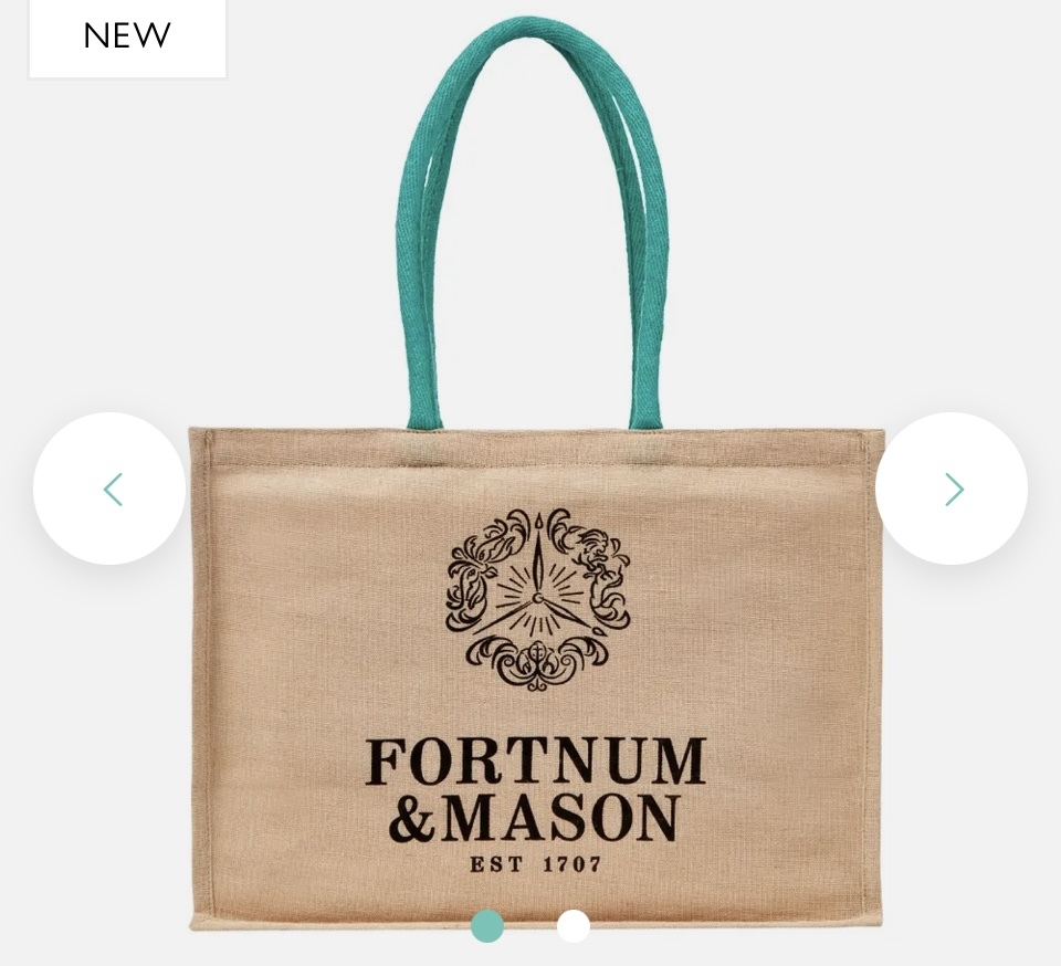 フォートナム&メイソン　2021年の新作　エコバッグ（プラスチックフリー）トートバッグ　本店購入　fortnum & Mason _画像1
