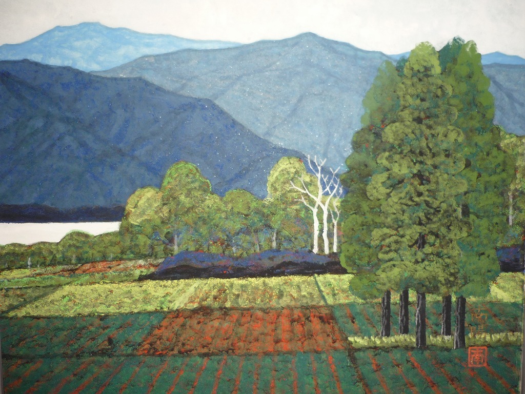 在庫特価 ヤフオク! - 絵画 古市南陽 日本画6号 風景画 箱・... 即納得価