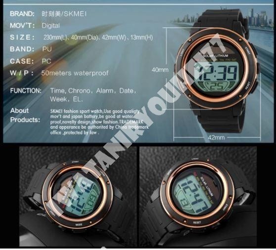 D0370:ソーラー　スポーツ　ウォッチ　メンズ　腕時計 5Bar 防水　デジタル_画像5