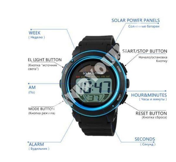 D0370:ソーラー　スポーツ　ウォッチ　メンズ　腕時計 5Bar 防水　デジタル_画像4