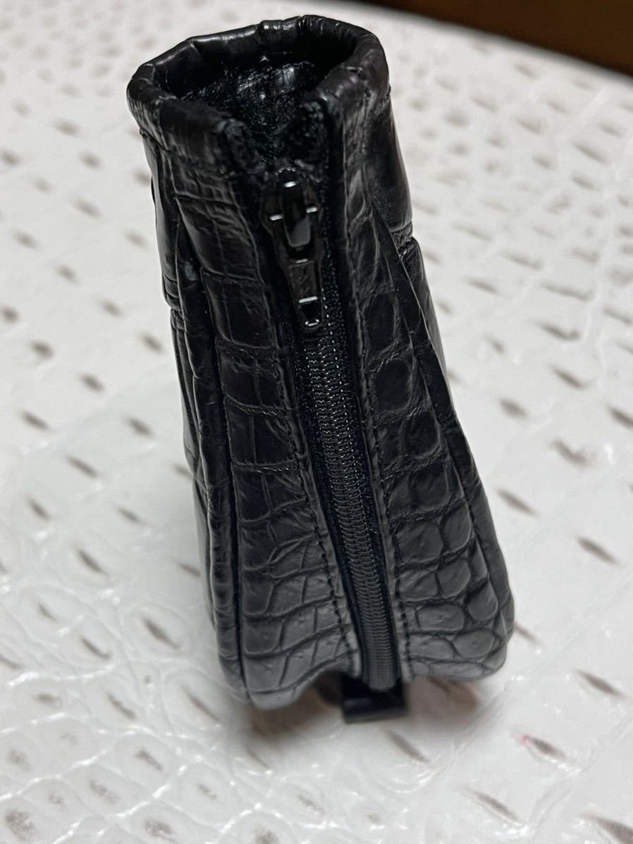 ezanクロコダイル革パターカバー ワニ黒クロコ鰐ピンパター保護ケースわに皮ゴルフ クラブ収納アリゲーターレザー ヘッドカバー パット入れ 6
