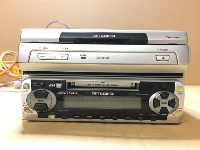 DVD ナビ 楽ナビ CD チェンジャー MD チューナー リモコン 説明書 未テストジャンク carrozzeria AVIC-DR2500 CDX-P670 MEH-P515_画像2