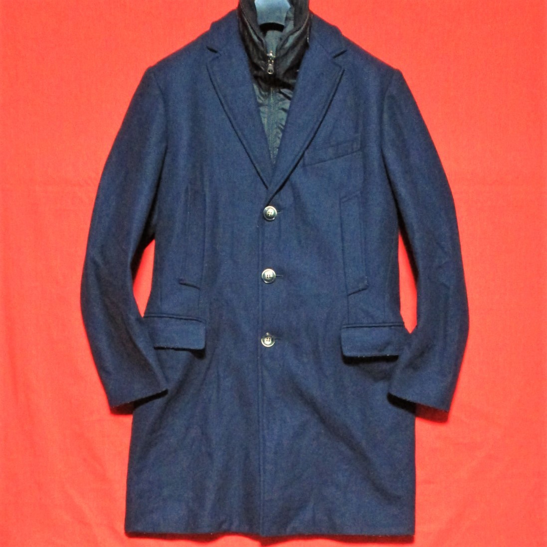 HEVO×BARNEYS NEW YORK☆最高級イタリア製☆着脱ライナー付 チェスター