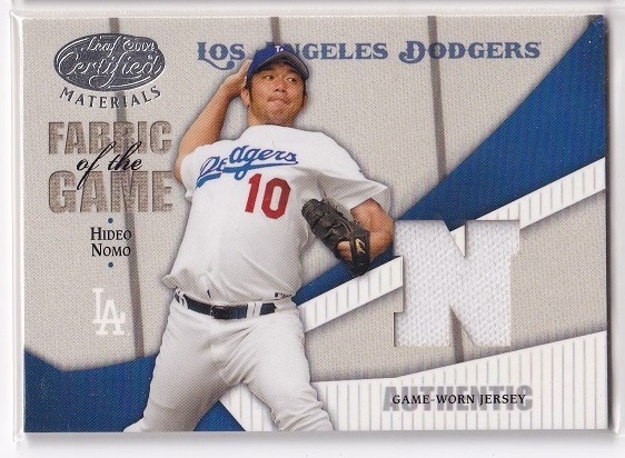 【ジャージカード】2004 Leaf Certified MATERIALS FABRIC of the GAME #FG-138 HIDEO NOMO 野茂英雄 067/100_画像1