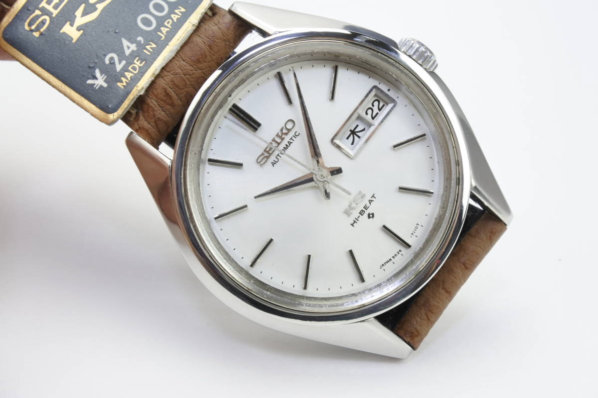 国産名機☆1973年製造 SEIKO 56KS 5626-7111 HI-BEAT 自動巻紳士腕時計 純正SEIKOベルト 美品_画像7