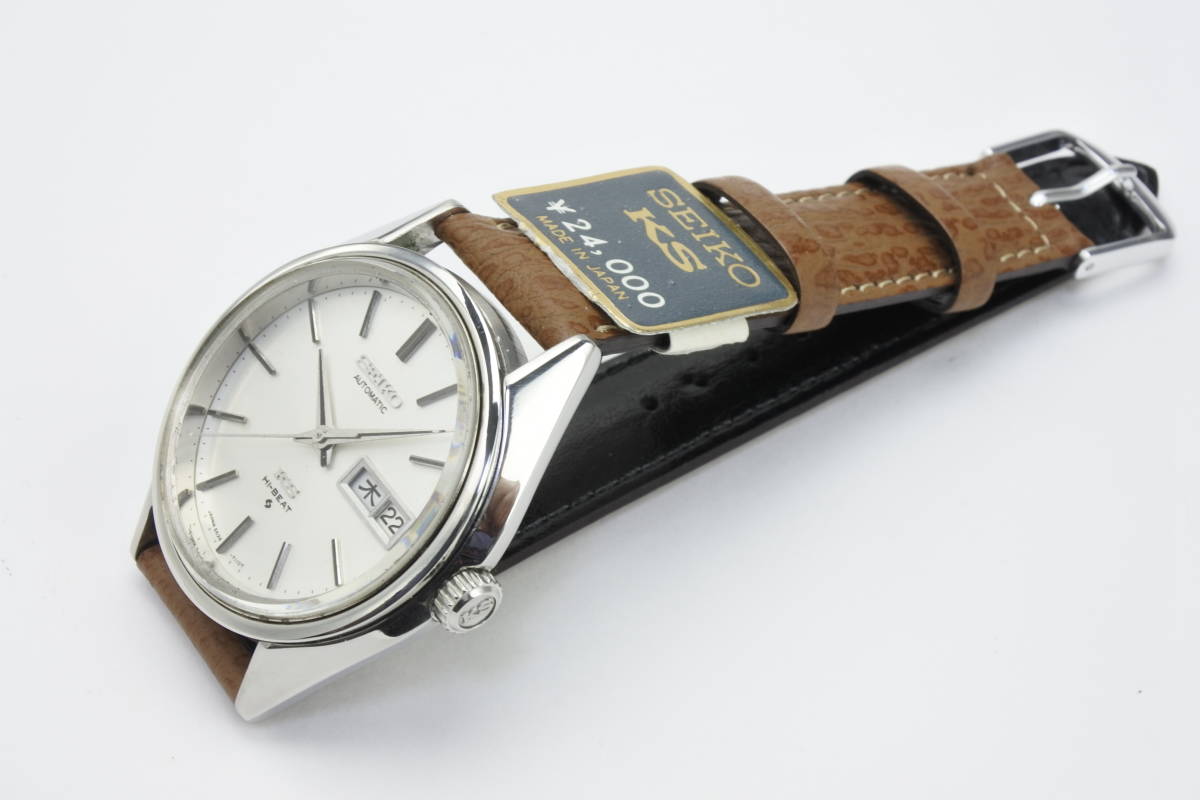 国産名機☆1973年製造 SEIKO 56KS 5626-7111 HI-BEAT 自動巻紳士腕時計 純正SEIKOベルト 美品_画像8