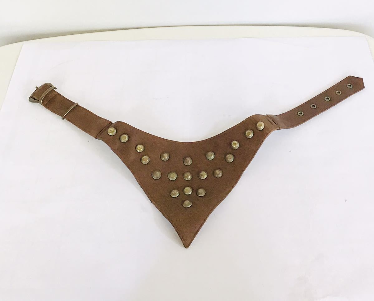  leather made bandana M C-602 209⑦ exceedingly stylish bandana Italy made neck .46~55cm 8022767010209