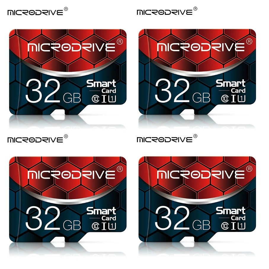 ４個セット microSD カード 32GB class10 SD変換アダプタ付 microdrive 六角模様