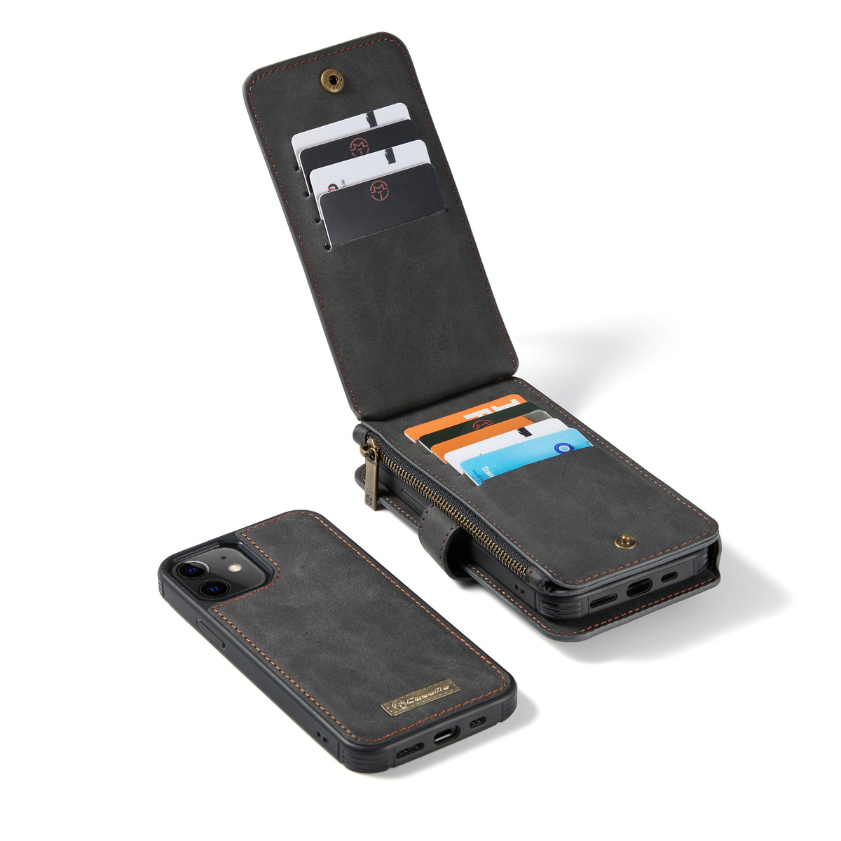 2020モデル iPhone12 mini レザーケース iPhone 12 mini ケース アイフォン12ミニ レザーケース 5.4インチ 取り外す可能 財布型 手帳型 s2_画像6