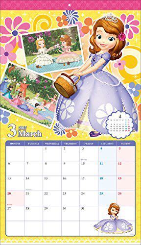  unopened goods * Disney small Princess sophia 2017 year calendar ornament lovely stationery office supplies anime Disney