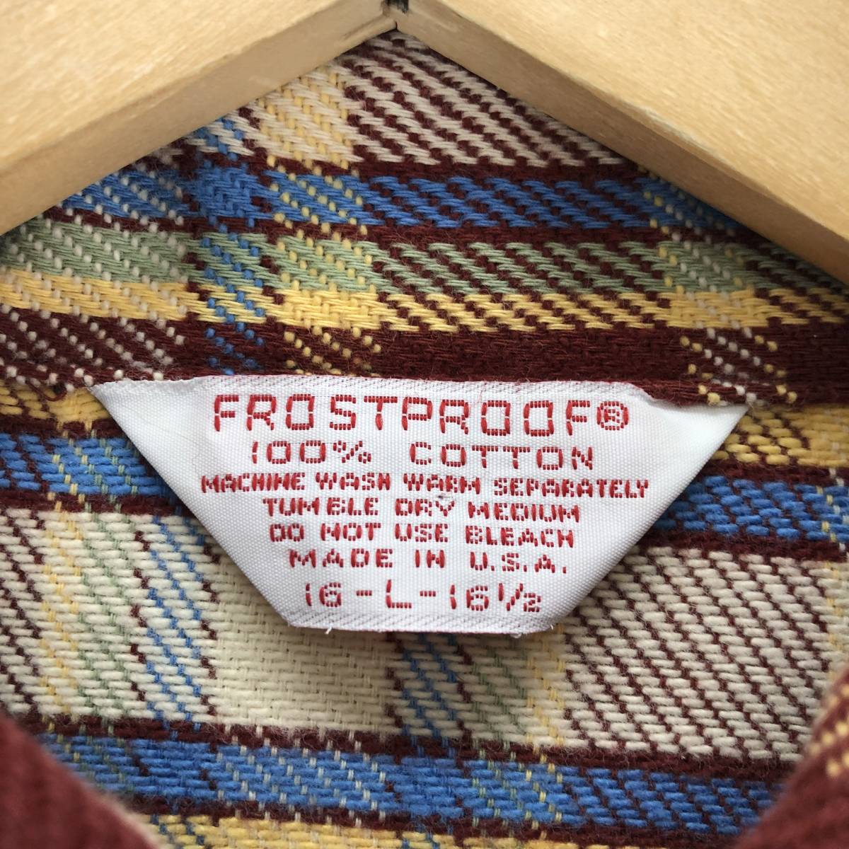 FROSTPROOF フロストプルーフ 70年代 ネルシャツ チェック L FROSTPROOF フロストプルーフ 70年代 ネルシャツ チェック L