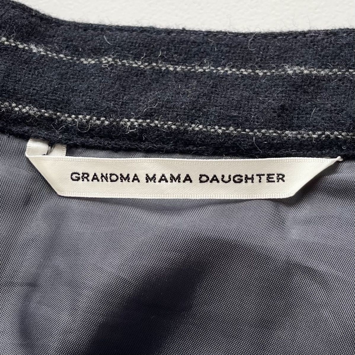 GRANDMA MAMA DAUGHTER gran мама mado-ta-chino плиссировать type в тонкую полоску шерсть юбка темно-синий 0 S соответствует юбка в складку осень-зима 
