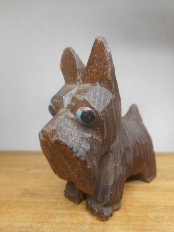 昭和レトロ　木彫り　犬　テリア　いぬ　ビンテージ_画像9