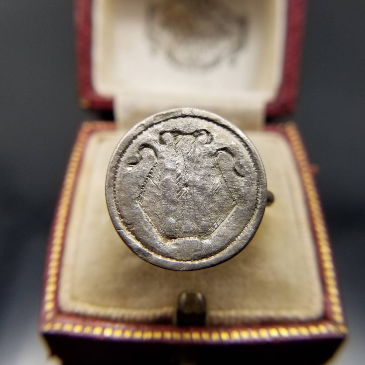 11世紀頃 騎士 シルバー シールリング モノグラム イニシャル M ナイト 指輪