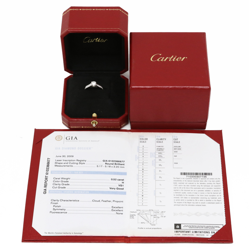 ［銀座店］CARTIER カルティエ ソリテール 1895 ハーフ 0.52ct ダイヤモンド #50 リング・指輪 Pt950プラチナ ホワイト DH64074_画像7