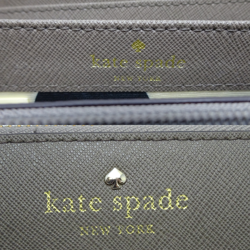 ［飯能本店］Kate Spade ケイトスペード ラウンドファスナー長財布 長財布 レザー グレー レディース DH63645_画像6