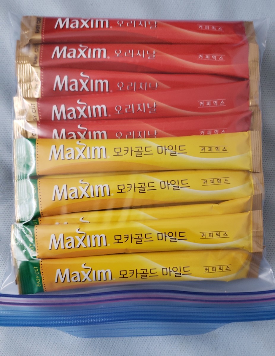 韓国 MAXIM マキシムコーヒー オリジナル・モカ各10本 合計20本 