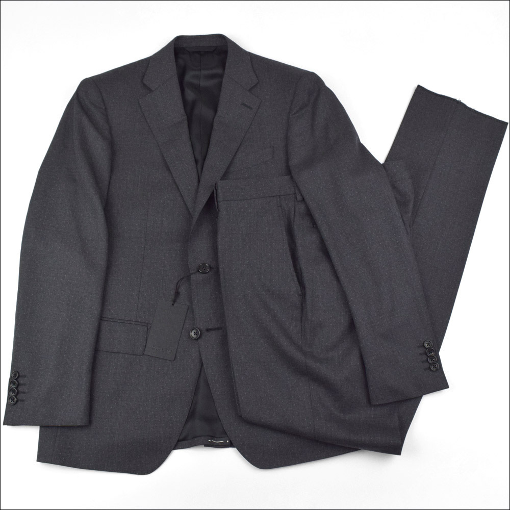 新品8.8万 D'URBAN ダーバン r.a.s.o. 日本製 ウール スーツ A6 濃灰 総裏地 ジャケット ノータック パンツ 1100400085-97