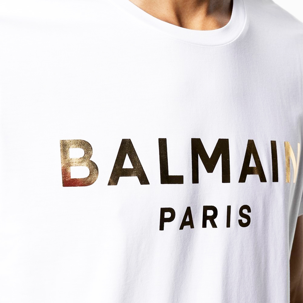 憧れの バルマン メンズ Tシャツ トップス ロゴ